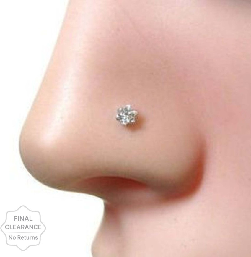 Silver diamond store nose ring