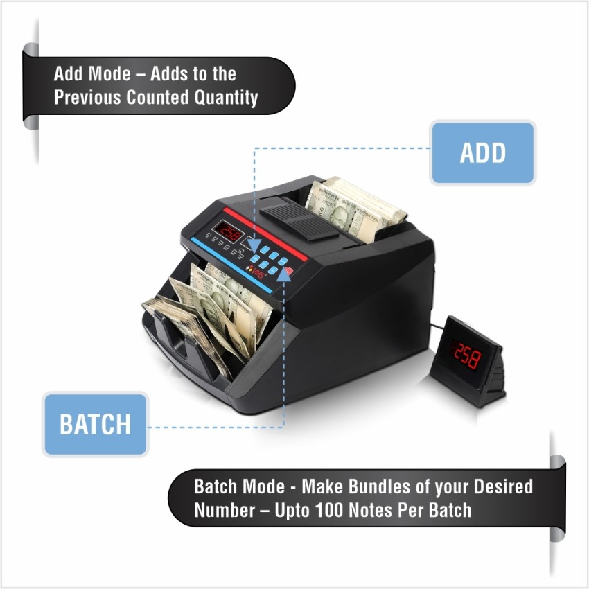 VMS Essentials with UV,MG Counterfeit Bill Detection Plus External Display  CCM04 Note Counting Machine Price in India - Buy VMS Essentials with UV,MG  Counterfeit Bill Detection Plus External Display CCM04 Note Counting