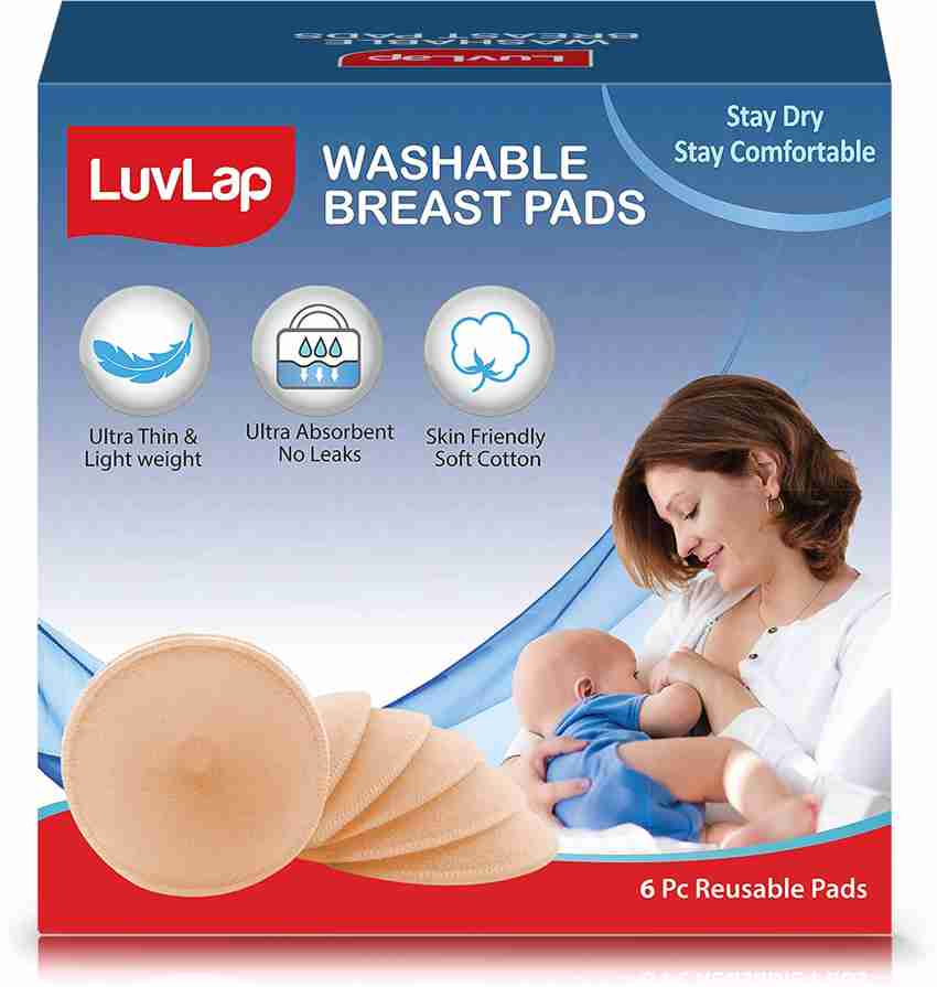 LuvLap Natural Bamboo Washable Nursing Breast Pads for Breast
