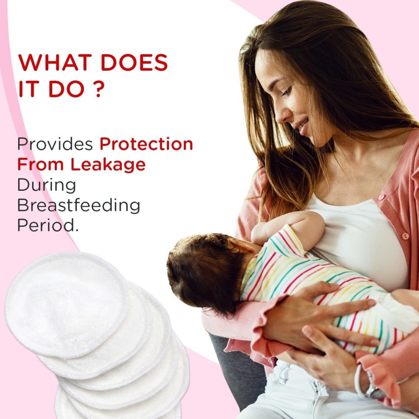 Breast Pads Washable Maternity Nursing, Reusable ,Leak-proof 6Pcs cotton  fabric