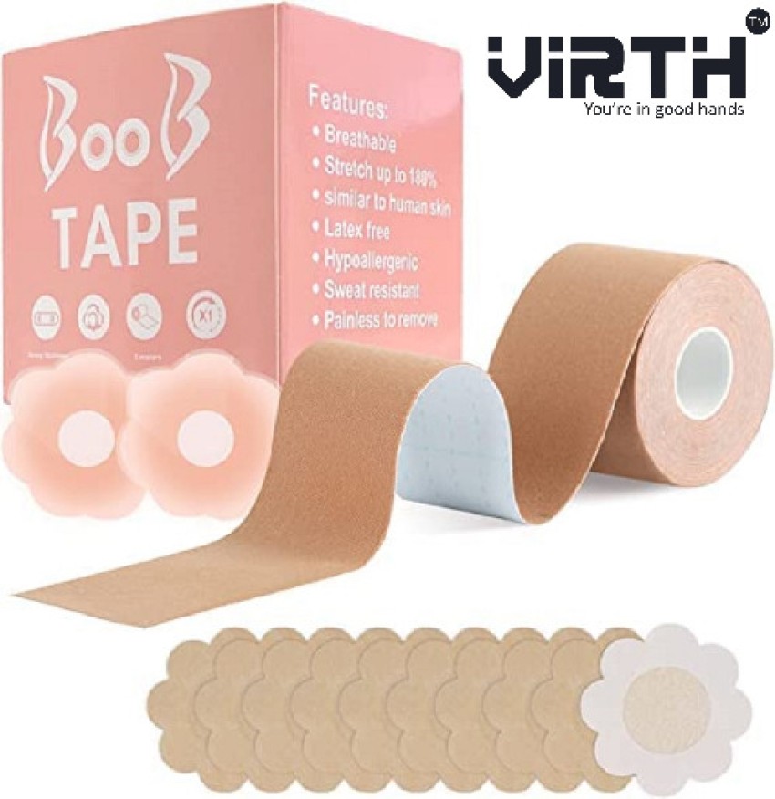 Virth Boob Tape with 10 Nipple Pasties Multipurpose Nipple Tape for Women  Nursing Breast Pad Price in India - Buy Virth Boob Tape with 10 Nipple  Pasties Multipurpose Nipple Tape for Women