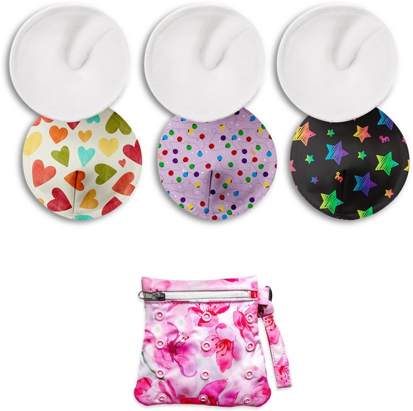 Close Printed Reusable Breast Pad 4 Pack - Pastels