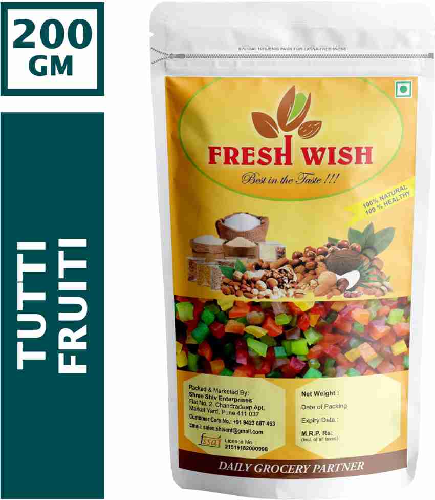 Fresh Wish Multicolour Tutti Frutti - 200gm Assorted Fruit Price in