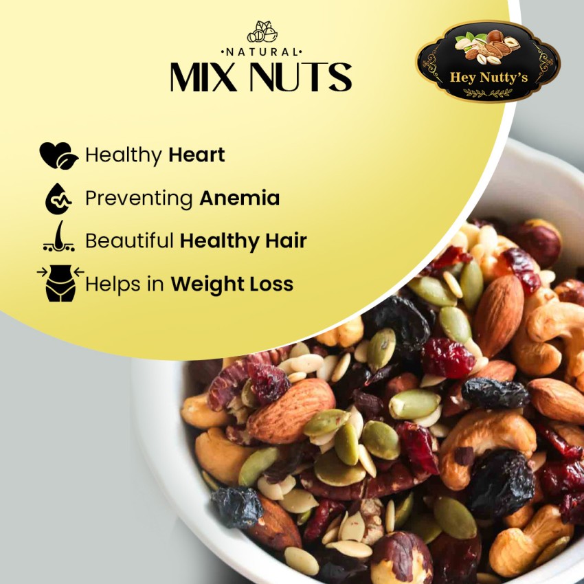 Hey Nutty's Premium Mix Nuts Assorted Seeds & Nuts Price in India - Buy Hey  Nutty's Premium Mix Nuts Assorted Seeds & Nuts online at