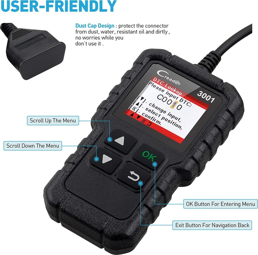 Xsentuals LAUNCH Creader 3001 OBD2 Scanner, Engine Fault Code Reader OBD  Reader Price in India - Buy Xsentuals LAUNCH Creader 3001 OBD2 Scanner,  Engine Fault Code Reader OBD Reader online at