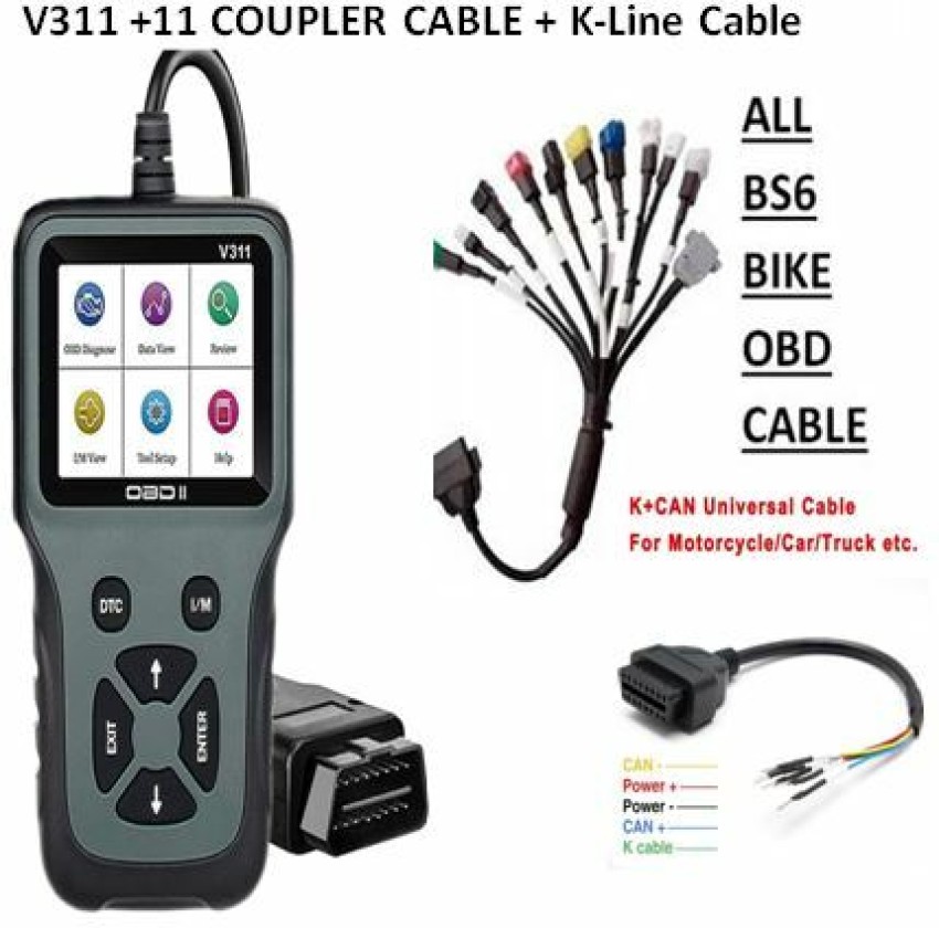 Xsentuals LAUNCH 3001 OBD Scanner + 11 Coupler BS6 Bike OBD II Cable Set OBD  Reader Price in India - Buy Xsentuals LAUNCH 3001 OBD Scanner + 11 Coupler BS6  Bike OBD