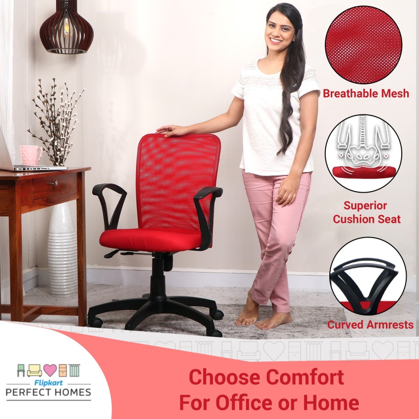 Flipkart Perfect Homes Fushion Low Back Office Chair Fabric Office