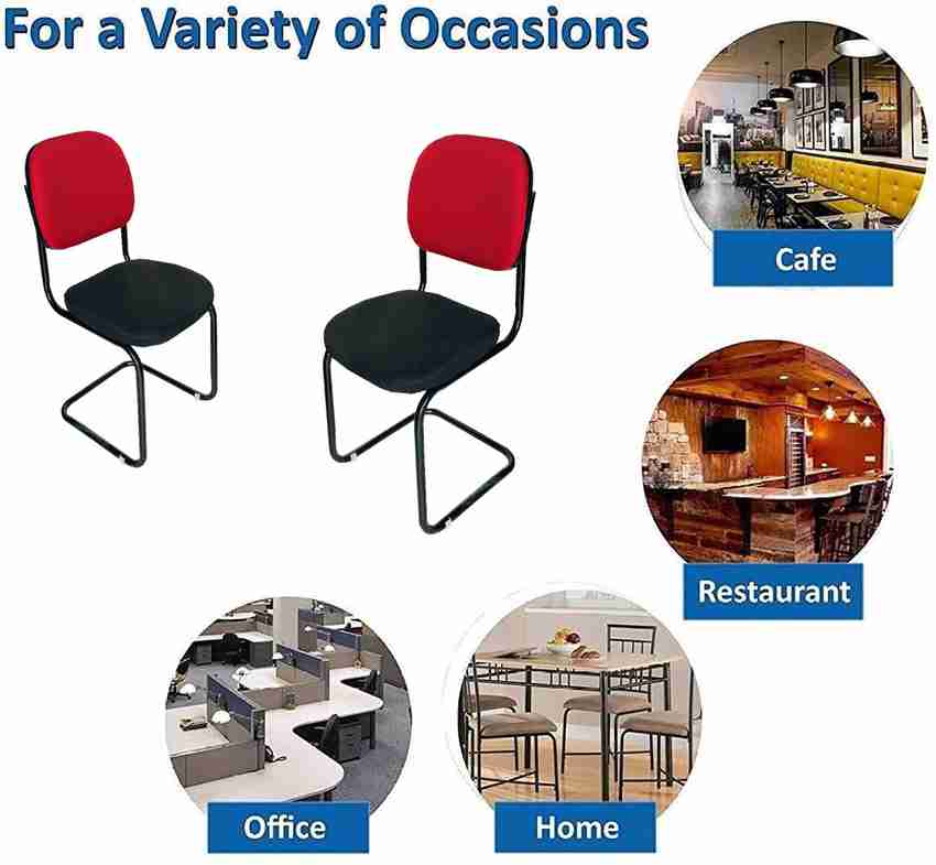 RATISON Office Visitor Study Chair Without arm Rest with Iron Frame S Type and Fabric Cushioned seat Back Chair Without Wheels Holds up to 120 kg Fabric Office Visitor Chair Price in