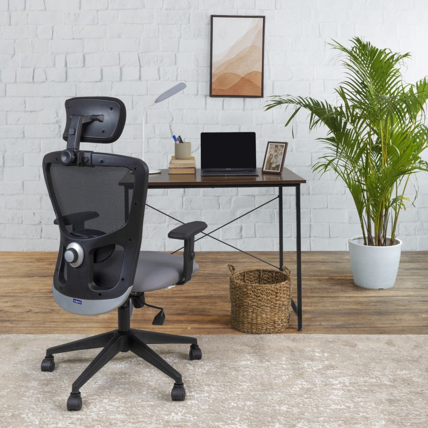 Wakefit Albus Fabric Office Adjustable Arm Chair Price in India