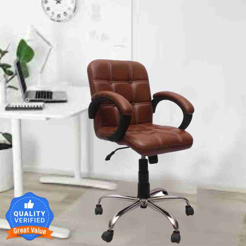 Leatherette office arm deals chair