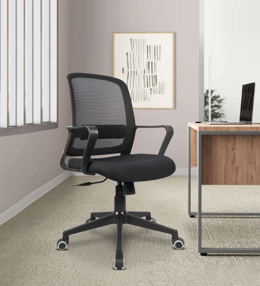 ALPHA HOME Ergonomic Fabric Mid Back Office Task Chair With Lumbar