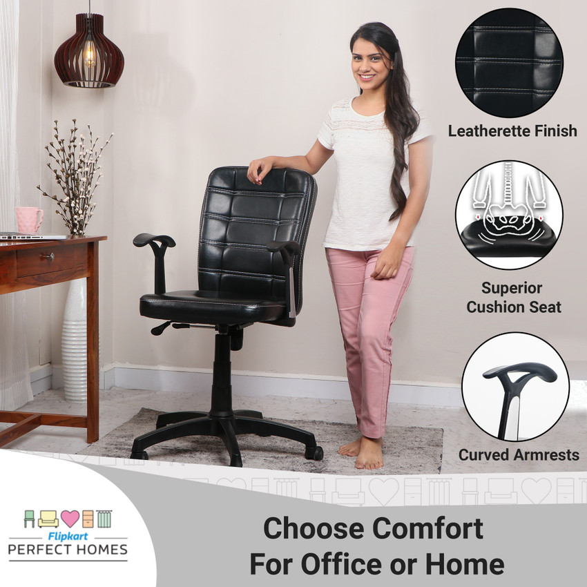 Flipkart Perfect Homes Leatherette Office Arm Chair Price in India