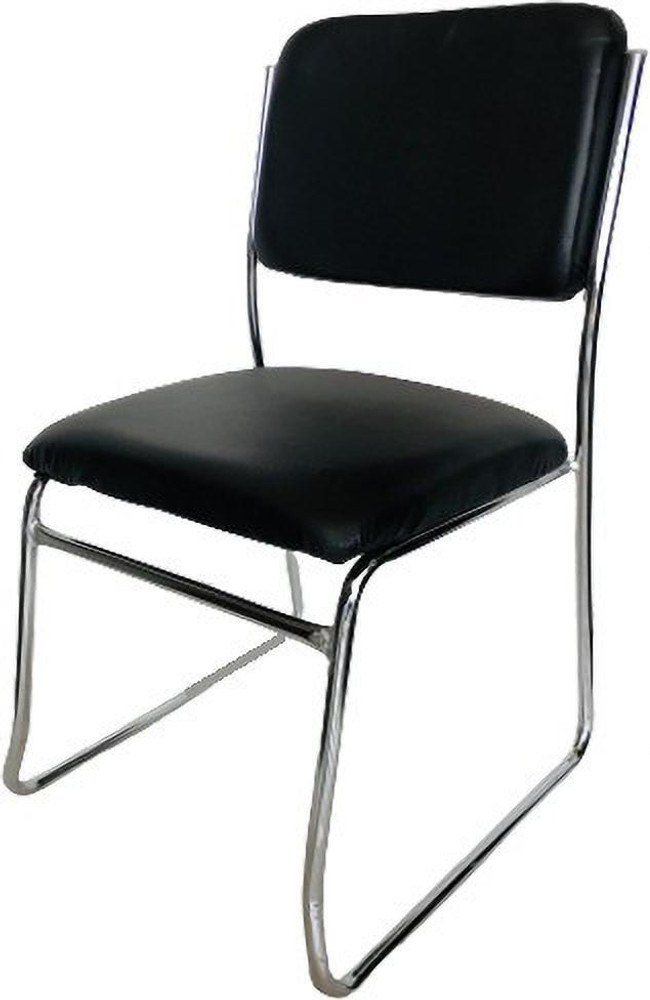SOMRAJ Office Chair Visitor Study Chair Without arm Rest with Steel Frame and Cushioned seat Back Chair Without Wheels Holds up to 120 kg Leatherette Office Visitor Chair Price in India