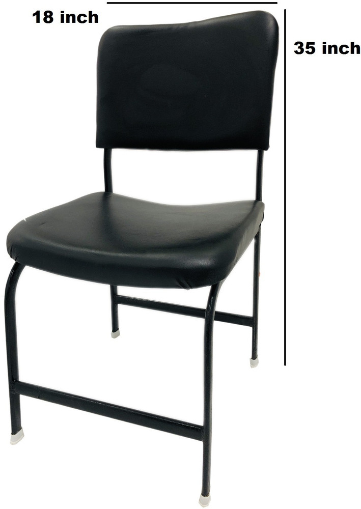 SOMRAJ Exclusive Office Chair Visitor Study Chair Without arm Rest with Iron Frame and Fabric Cushioned seat Back Chair Without Wheels Holds up to 140 kg Black Fabric Office Visitor Chair Price in