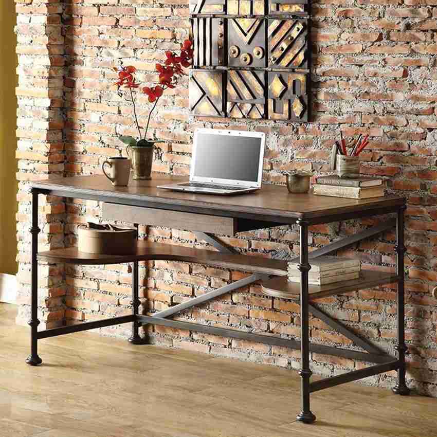 Industrial style computer outlet desk