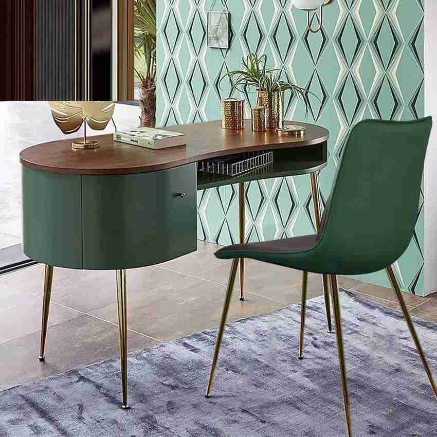 NG Decor Mid Century Modern Curved Office Desk Computer Desk with