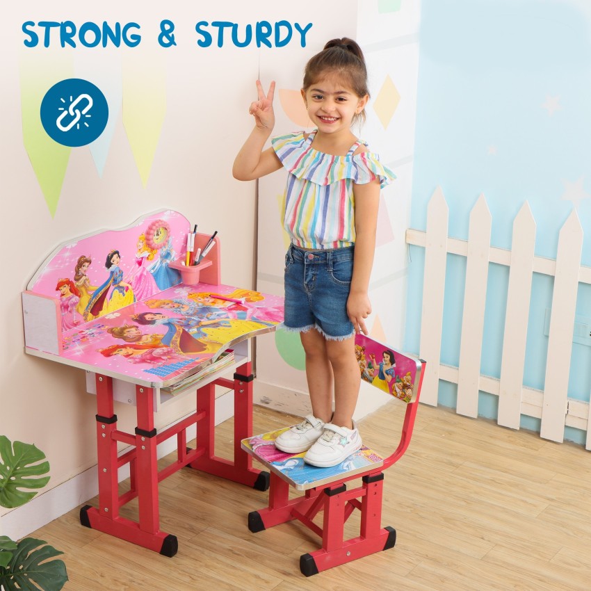 PNASGL Kids Study Table and Chair Set Height Adjustable Wooden Baby Desk  Age Between 2-11 : : Home & Kitchen