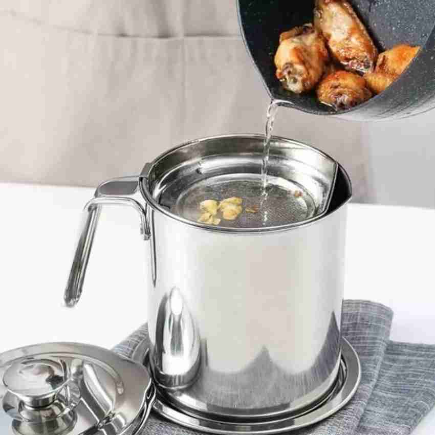 Oil Jar Bacon Grease Saver Separator Strainer Kitchen Container Filter