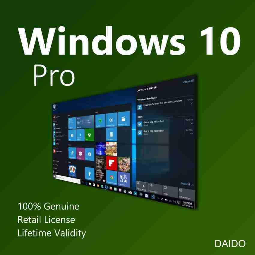 MICROSOFT Windows 10 Home (1 PC, Lifetime Validity) One-time Purchase  Retail License 64/32 bit - MICROSOFT 