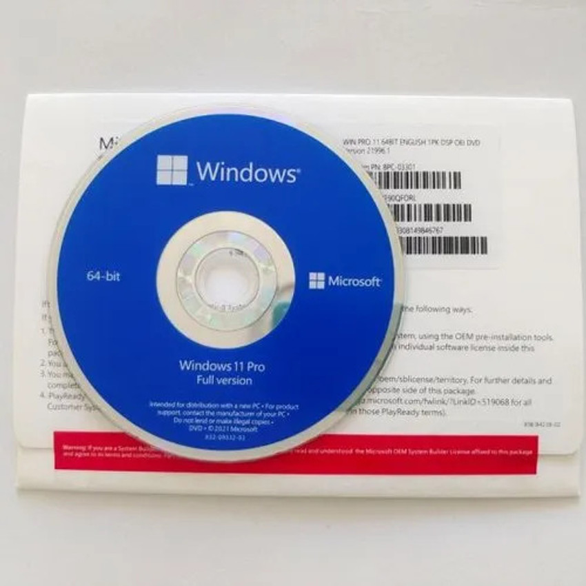 Microsoft Windows 11 Pro 64-bit, DVD 