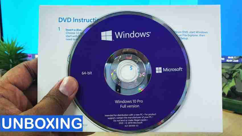 Microsoft Windows 10 pro 64-bit (full box pack) : : Software