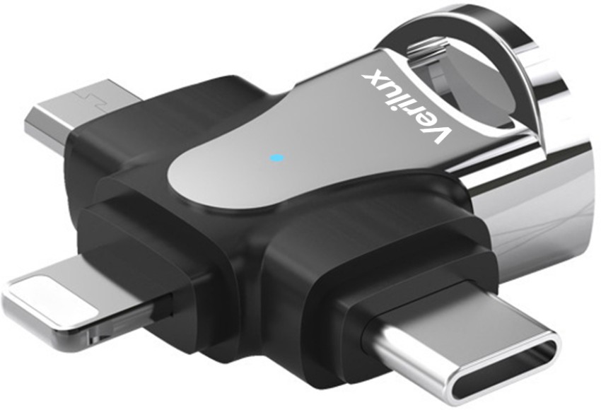 Verilux® Pendrive 128GB 4 in 1 Flash Drive with Light-ning, Micro USB, USB  A