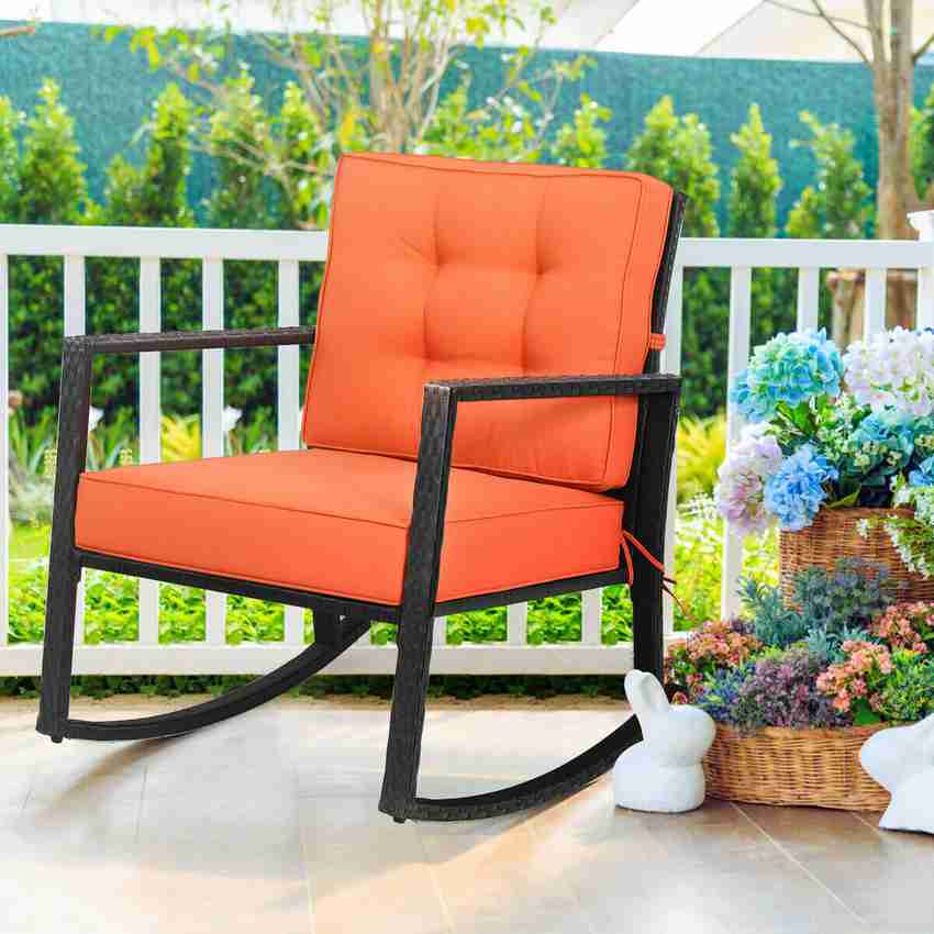 Rattan rocking shop chair garden