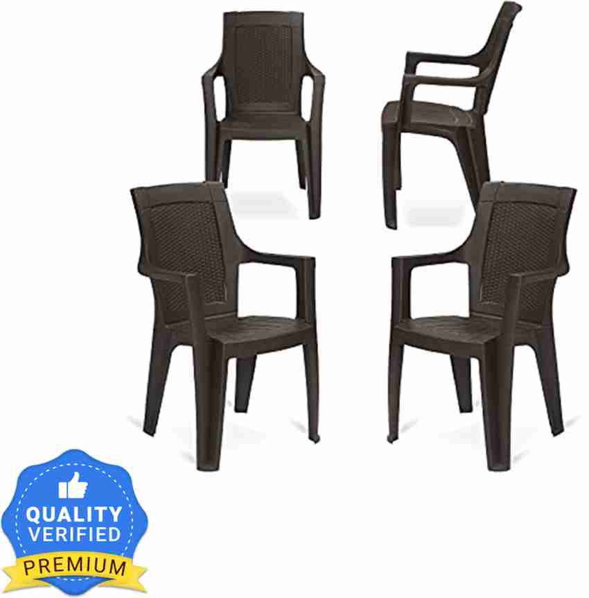 Nilkamal rosa brown hair sat of 4 Plastic Outdoor Chair Price in