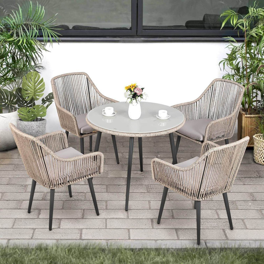 SPYDER HOME DECORE Wicker Outdoor Dining Chairs All Weather Woven