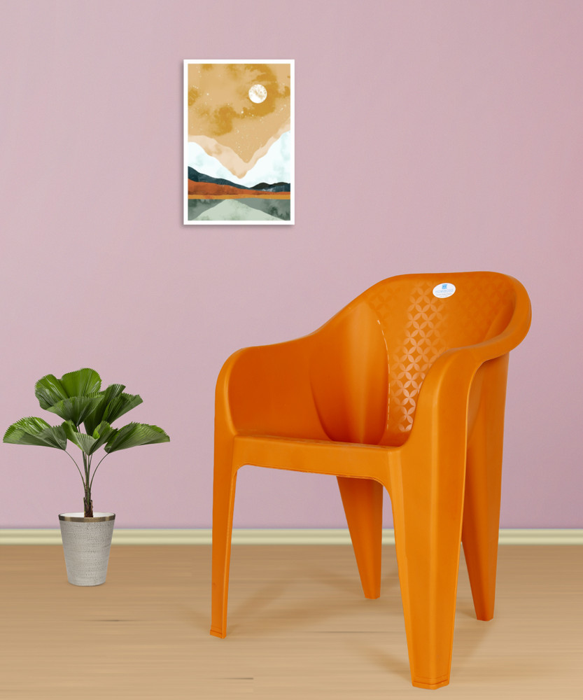 HOMIBOSS Plastic Chair Chairs for Home Living Room Orange