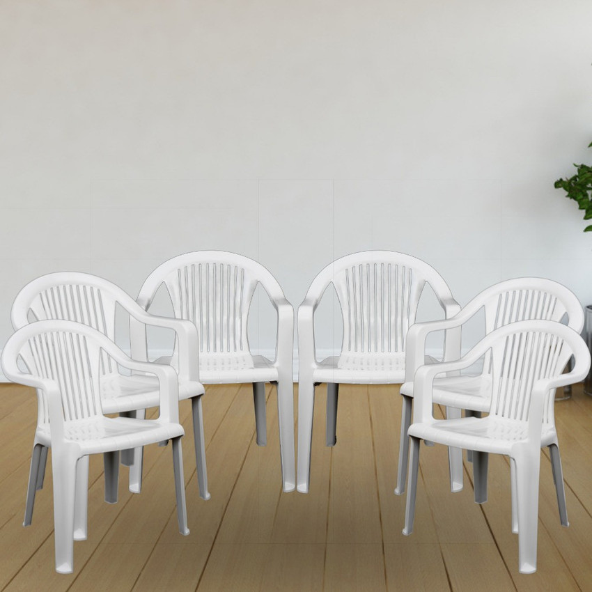 ITALICA Premium Plastic Arm Chair Glossy Finish Chair for Home