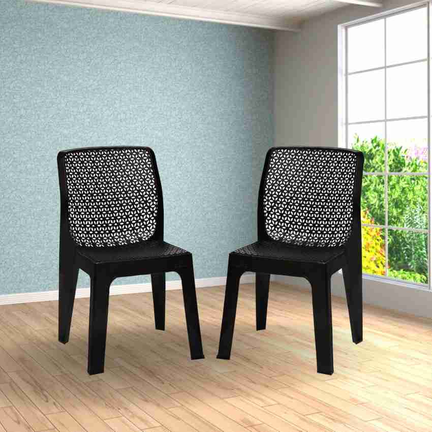Black plastic chairs price sales