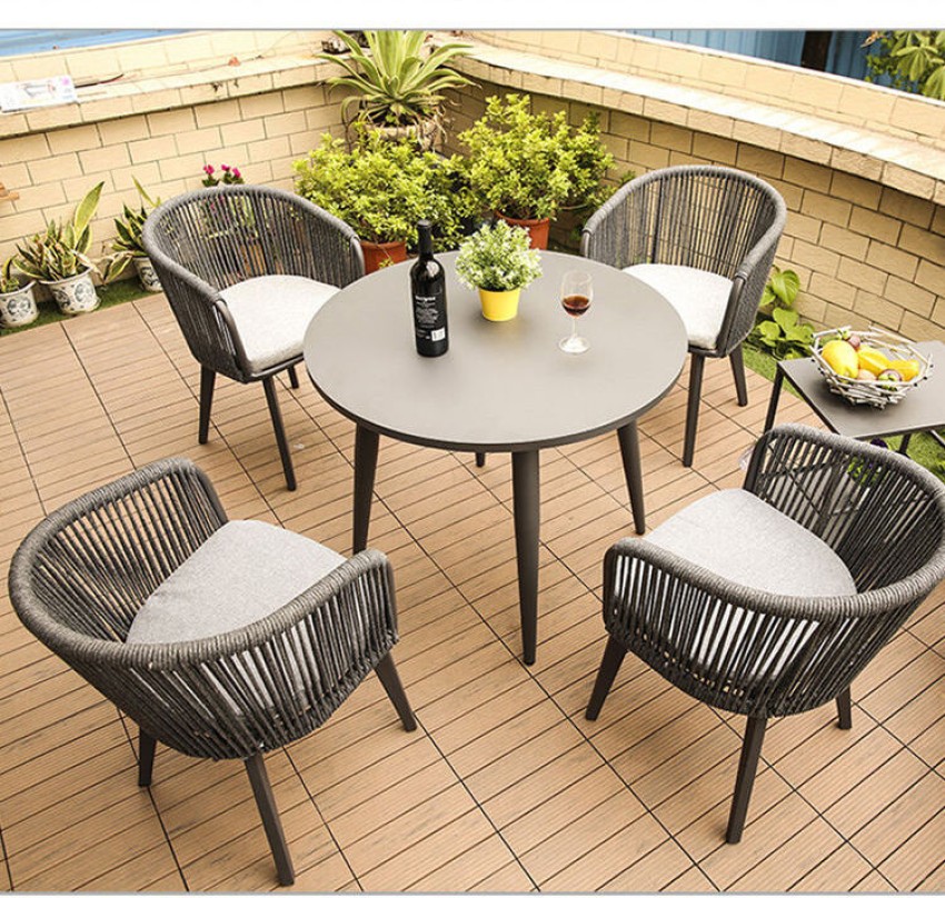 Home Delight Weather Outdoor Rope Armchairs with Light Gray Cushion Metal  Outdoor Chair Price in India - Buy Home Delight Weather Outdoor Rope  Armchairs with Light Gray Cushion Metal Outdoor Chair online