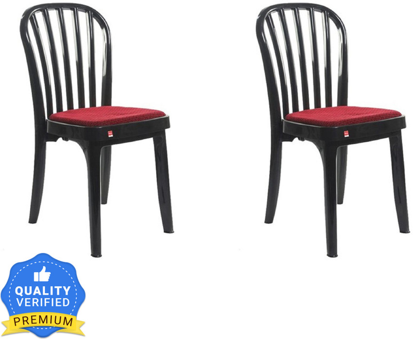 cello Decent Deluxe Set Of 2 Chair Black Plastic Cafeteria Chair