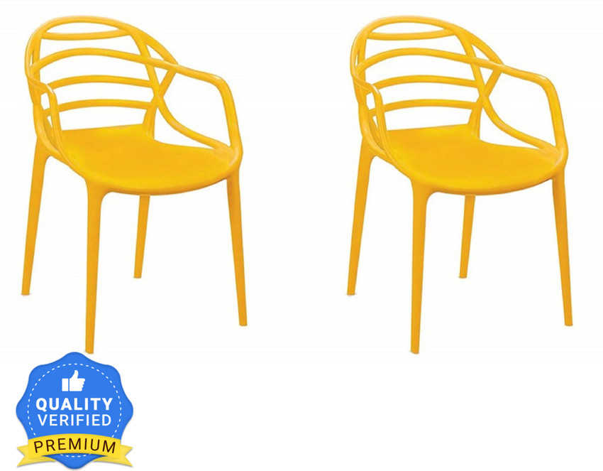 cello Atria Cafeteria Set Of 2 Chair Yellow Plastic Cafeteria