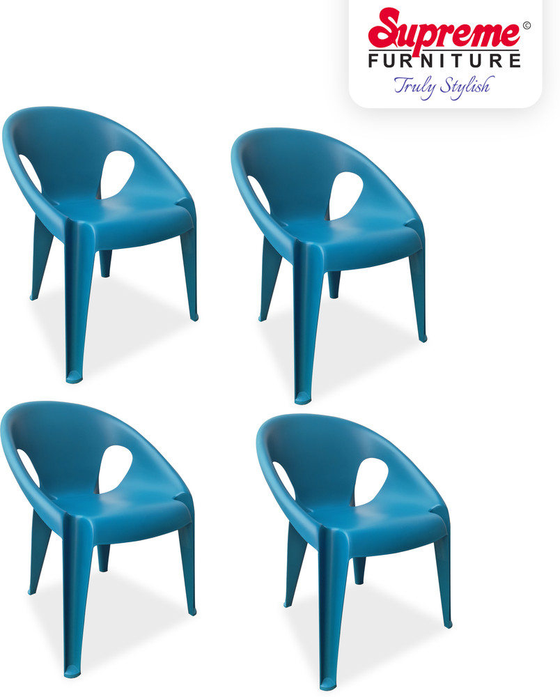 Supreme Furniture Tulip Plastic with Arm Chair Cobalt Blue 4
