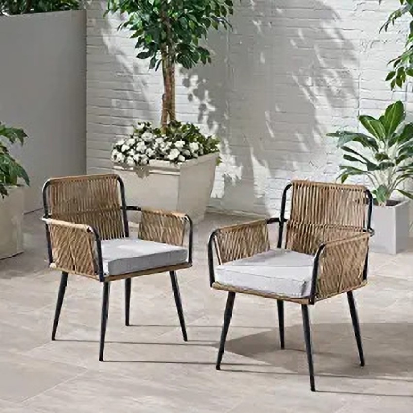 Home Delight Weather Outdoor Rope Armchairs with Light Gray Cushion Metal  Outdoor Chair Price in India - Buy Home Delight Weather Outdoor Rope  Armchairs with Light Gray Cushion Metal Outdoor Chair online