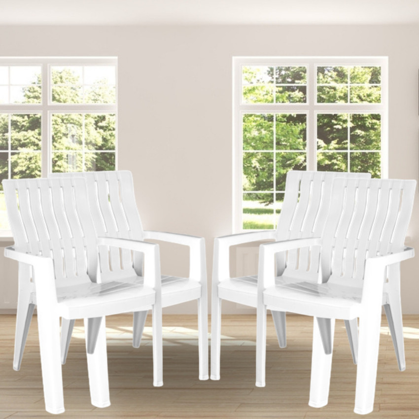 White plastic best sale chair