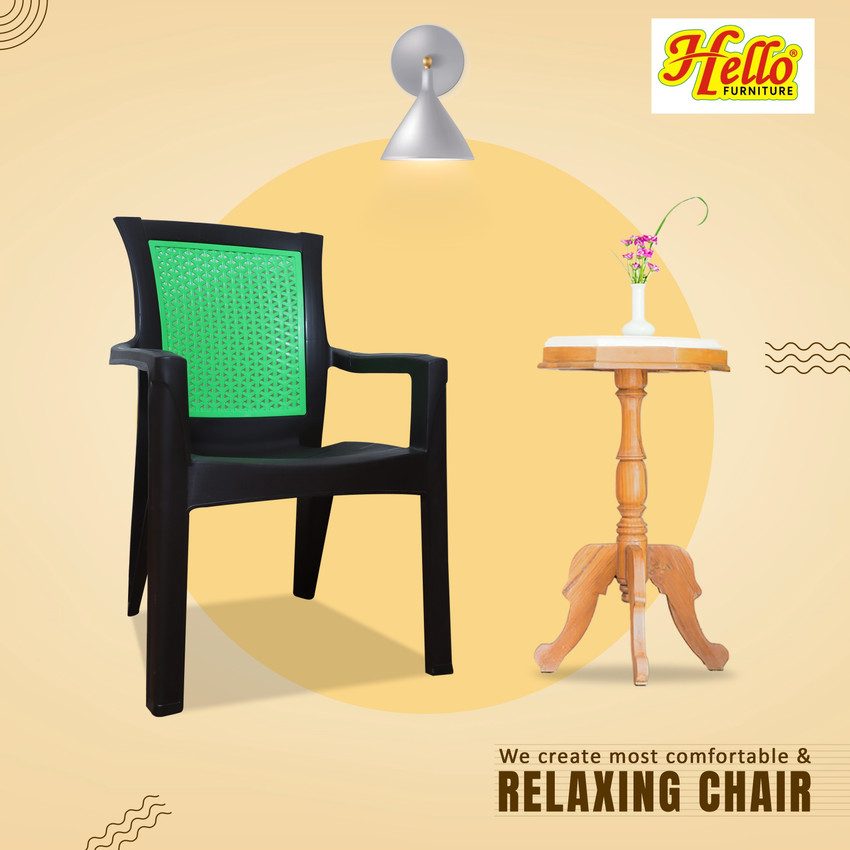 HELLO Premium Quality Dual Color Plastic Armchair for Home Office