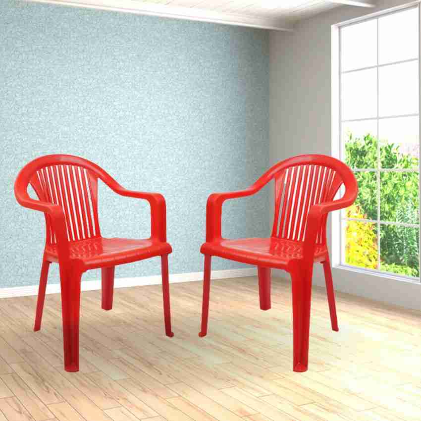 ITALICA Premium Plastic Arm Chair Glossy Finish Plastic Chair Set