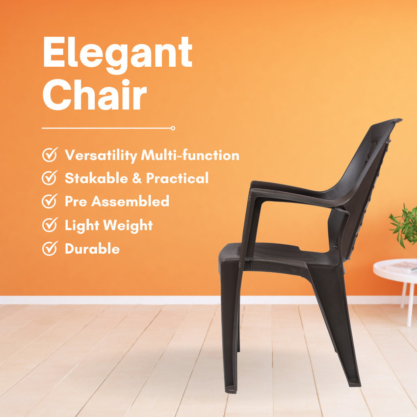 homezy Boss Plastic Armchair Sturdy High Back Chair For home