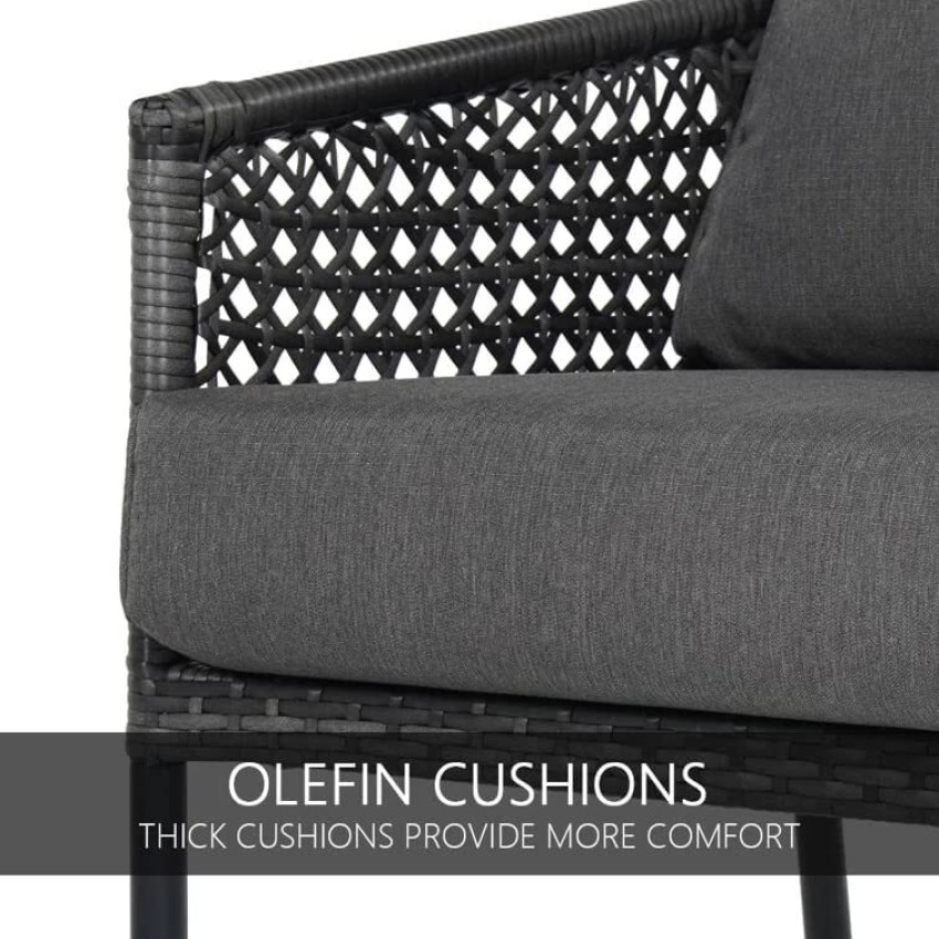 Buy Stylish Black Rope Outdoor Furniture With Cushion Set at 38% OFF Online