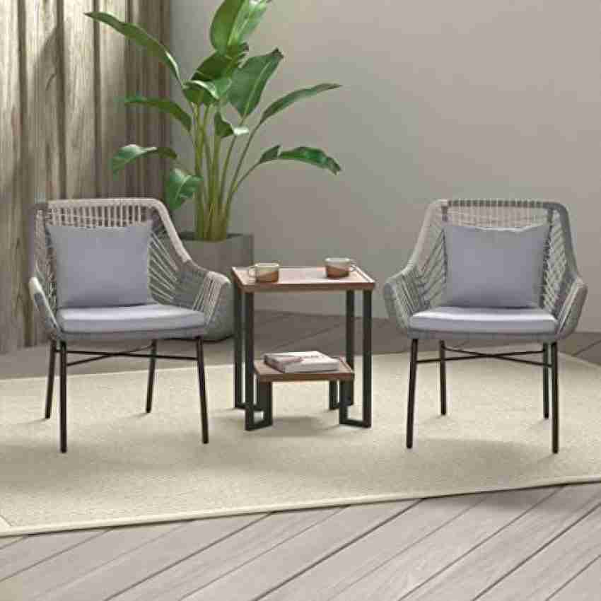 Home Delight Outdoor All Weather Rope Club Chair with Steel Frame and  Cushions - 2 Pack, Gray Metal Outdoor Chair Price in India - Buy Home  Delight Outdoor All Weather Rope Club