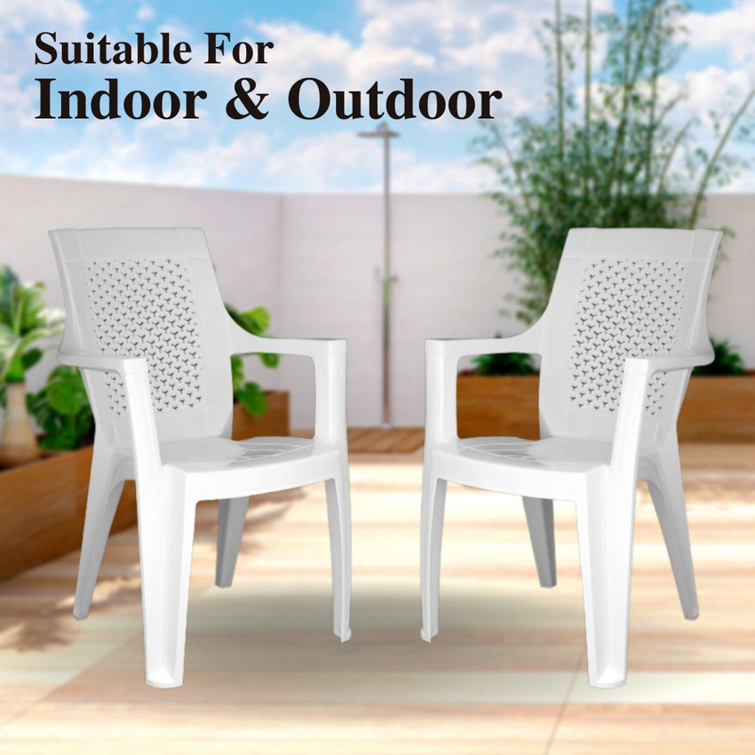 Plastic chair discount with armrest