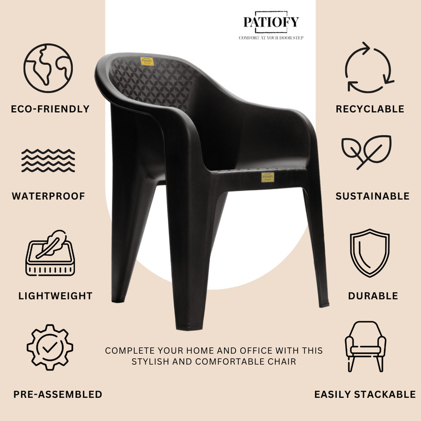 Patiofy Plastic Chair Arm Chair for Home Living Room Chair Outdoor Chair Set of 1 Plastic Living Room Chair Price in India Buy Patiofy Plastic Chair Arm Chair for Home Living