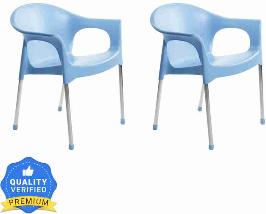 cello Metallo Palstic Set Of 2 Chairs Blue Plastic Cafeteria Chair