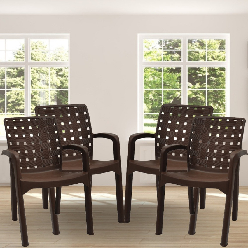 ITALICA Luxury Plastic Arm Chair Matte Finish Chair for Home Sturdy Structure Brown Plastic Outdoor Chair Price in India Buy ITALICA Luxury Plastic Arm Chair Matte Finish Chair for Home Sturdy Structu...