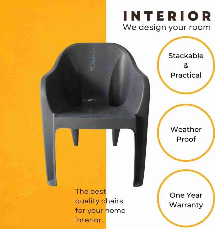 purpleoak trading Crazy Black Plastic Chair Home Living Room