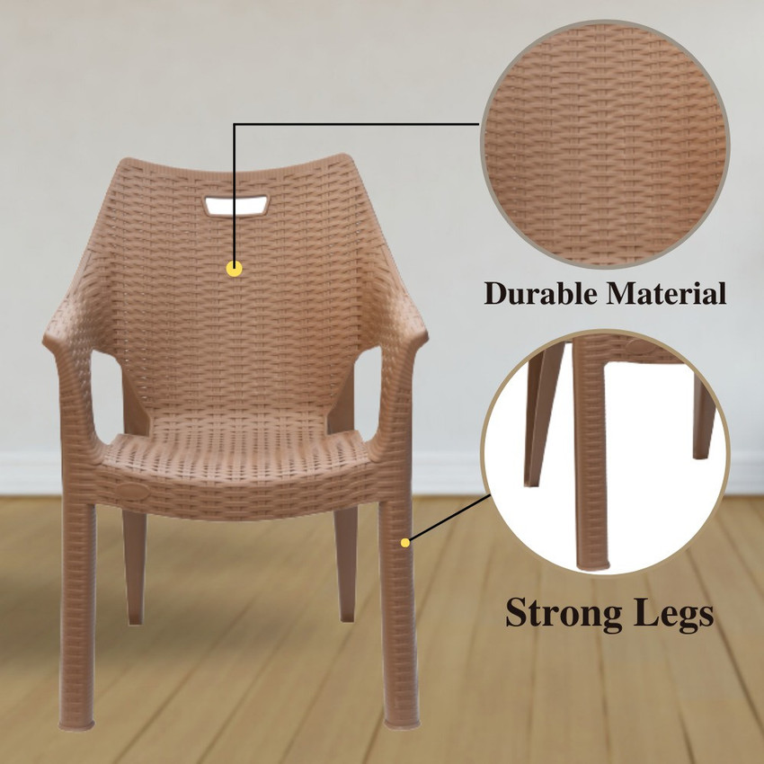 ITALICA Imperial Plastic Arm Chair Fortuner Matte Finish Stackable