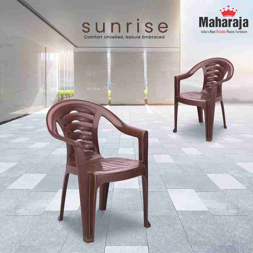 MAHARAJA Sunrise for Home Office Comfortable ArmRest Bearing Capacity upto 200Kg Plastic Outdoor Chair Price in India Buy MAHARAJA Sunrise for Home Office Comfortable ArmRest Bearing Capacity
